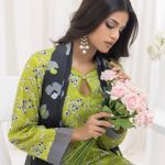 Lawn Heavy Embroidered Appliq Daman Shirt With Lawn Dupatta