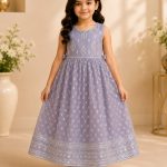 Girls Embroidered Party Wear Frock