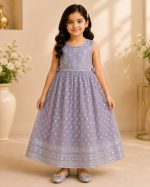 Girls Embroidered Party Wear Frock