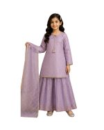 Girls Embroidered Kurta Sharara Suit - Image 9