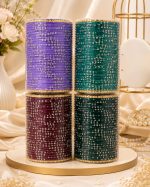 Premium Stone Fancy Bangles Set