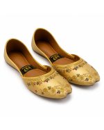Royal Golden Thread-Embroidered Traditional Leatherette Khussa - Image 2