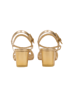 Glamorous All-Gold Pearl & Rhinestone Embellished Block Heel Sandals - Image 4