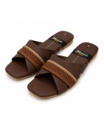 Ultra-Comfort Dark Brown Cross-Strap Slippers with Flexible Jelly Sole - Image 2