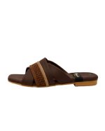 Ultra-Comfort Dark Brown Cross-Strap Slippers with Flexible Jelly Sole - Image 3