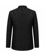 Black Embroidered Prince Coat - Image 2
