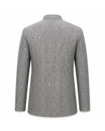 Premium Silver Grey Embroidered Prince Coat - Image 2