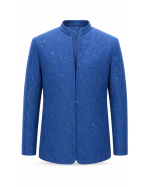 Premium Royal Blue Embroidered Prince Coat