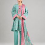 Mint Green Printed Lawn 3 Piece Unstitched Suit