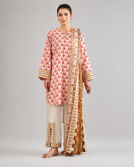 Nishat Unstitched 3 Piece Red Printed Lawn Suit for Women