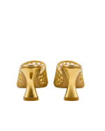 Golden Cutwork Block Heel Slides - Image 3