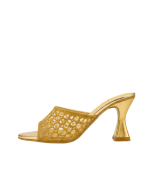 Golden Cutwork Block Heel Slides - Image 4