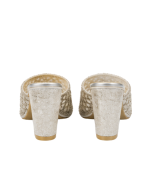 Rhinestone Block Heel Slides – Silver - Image 4