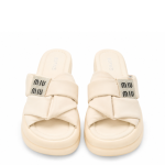Cross Strap Comfort Slides – Beige