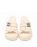 Cross Strap Comfort Slides – Beige