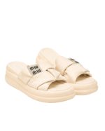 Cross Strap Comfort Slides – Beige - Image 3