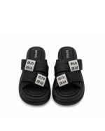 Cross Strap Comfort Slides – Black