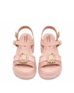 Braided Platform Sandals – Pink
