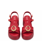 Braided Platform Sandals – Red
