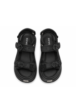 Women's Floral Comfort Sandals – Black