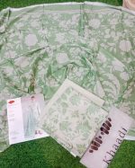 Khadi Unstitched Printed Lawn 3 Piece Suit – Mint Green - Image 2