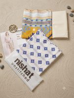 Nishat Unstitched 3 Piece Digital Printed Lawn Suit, Beige & Blue - Image 2