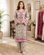 3-Piece Lawn Suit with Embroidered Neck, Sleeves & Daman - Image 2
