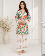 3-Piece Lawn Suit with Embroidered Shirt & Printed Doriya Dupatta - Image 2