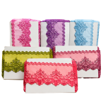 Premium Heavy Scallop Border Embroidered Lace | Soft Net Fabric | 3.5 Inch Wide | 1 Yard