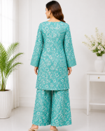 3-Piece Pure Lawn Suit with Embroidered Farshi Shalwar & Doriya Dupatta - Image 2