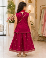 Girls Lehenga Choli – Desi Look with Silk Banarsi & Net Dupatta - Image 3