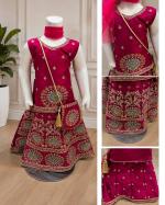 Girls Lehenga Choli – Desi Look with Silk Banarsi & Net Dupatta - Image 4