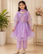 Girls Lehenga Choli – Desi Look | Silk Banarsi, Sharara & Net Dupatta