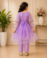 Girls Lehenga Choli – Desi Look | Silk Banarsi, Sharara & Net Dupatta - Image 2