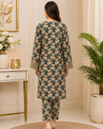 3-Piece Lawn Suit with Embroidered Neck, Sleeves & Daman - Image 3