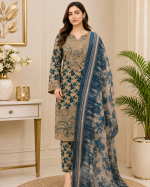 3-Piece Lawn Suit with Embroidered Neck, Sleeves & Daman - Image 4