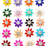 Premium Floral Rhinestone Buttons