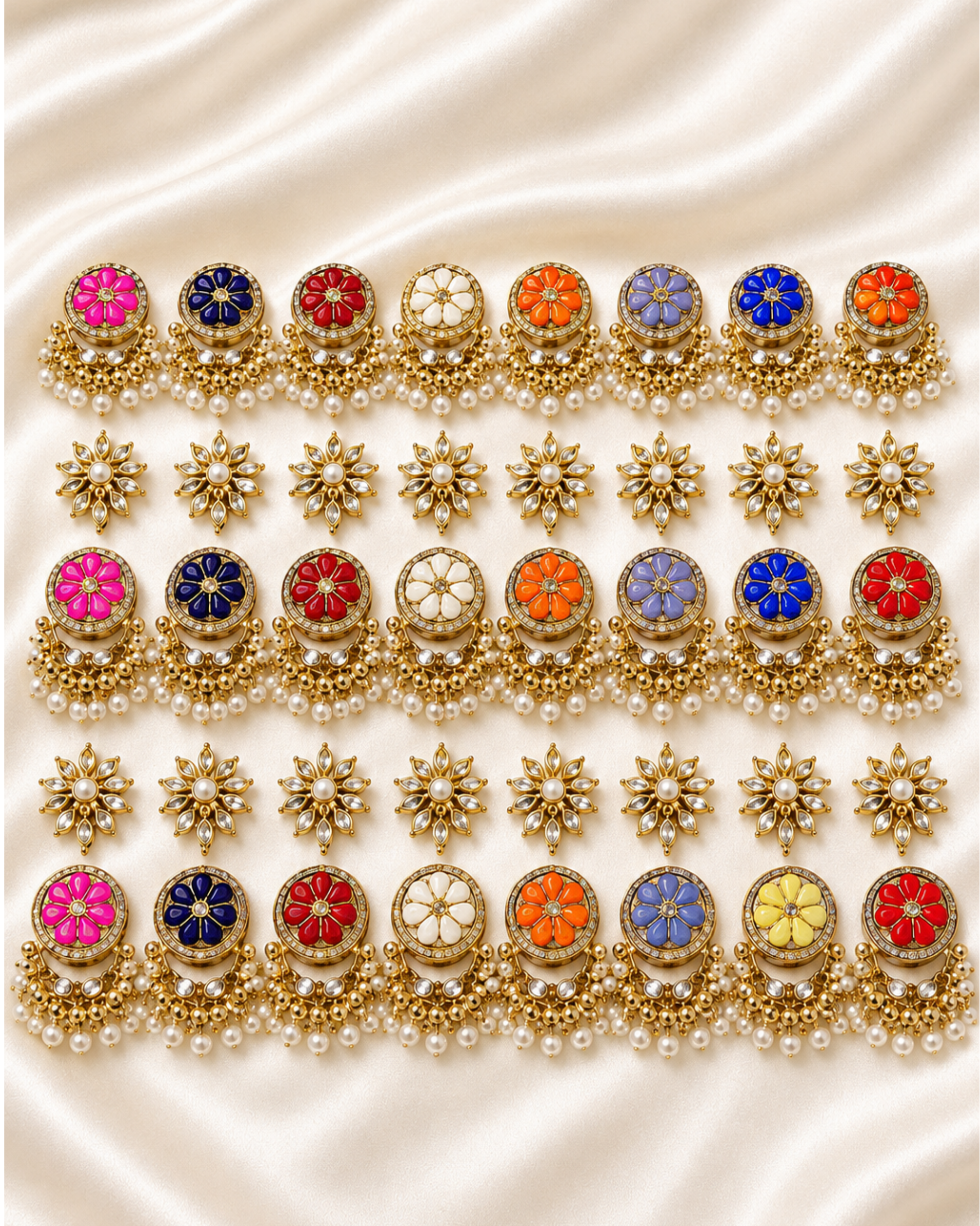 134 Designer Floral Pearl Lace Trim - Image 1