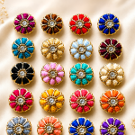 Premium Embroidered Floral Buttons