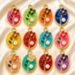 Premium Floral Enamel Pendant Charm