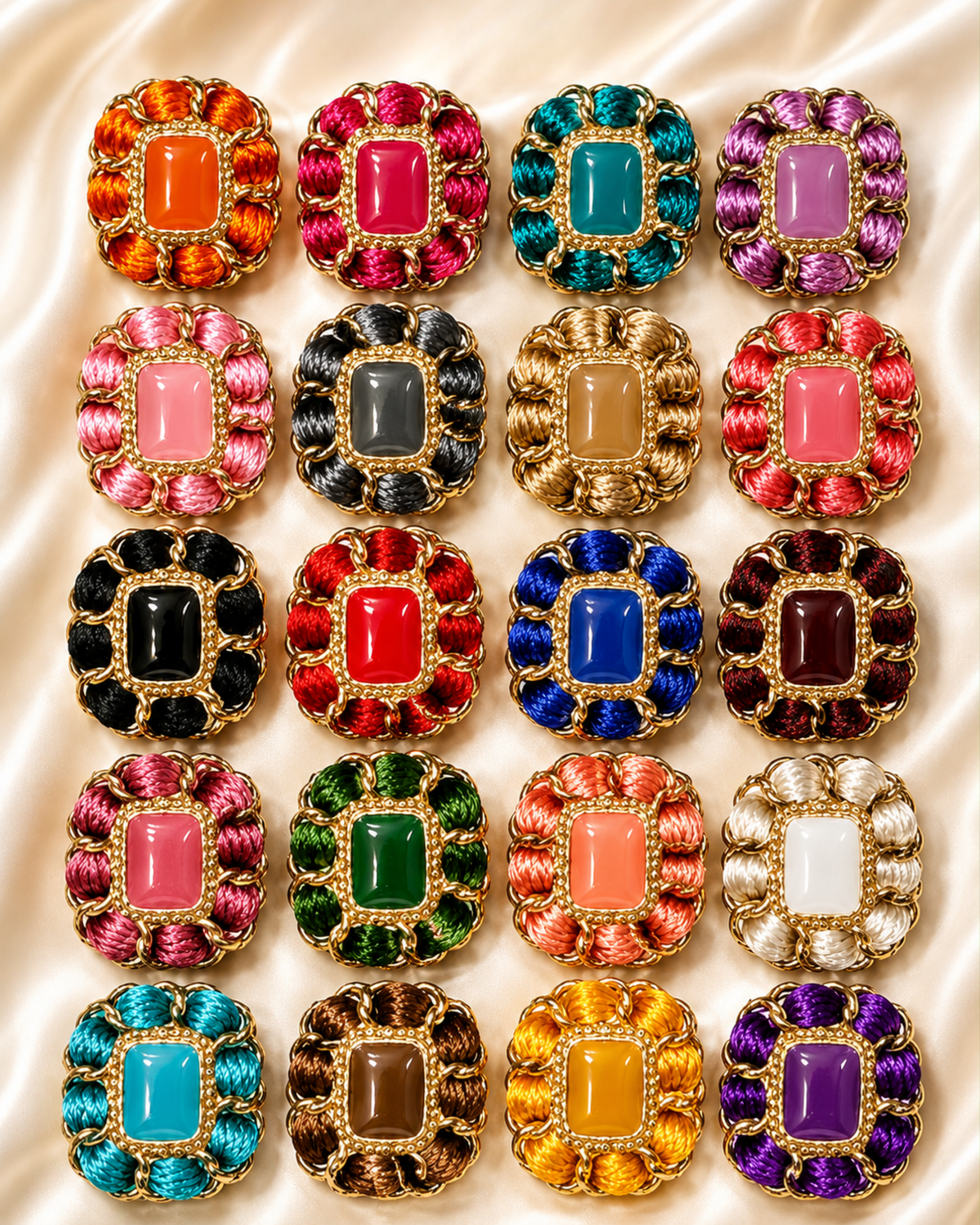 142 Premium Braided Beaded Floral Motif - Image 1