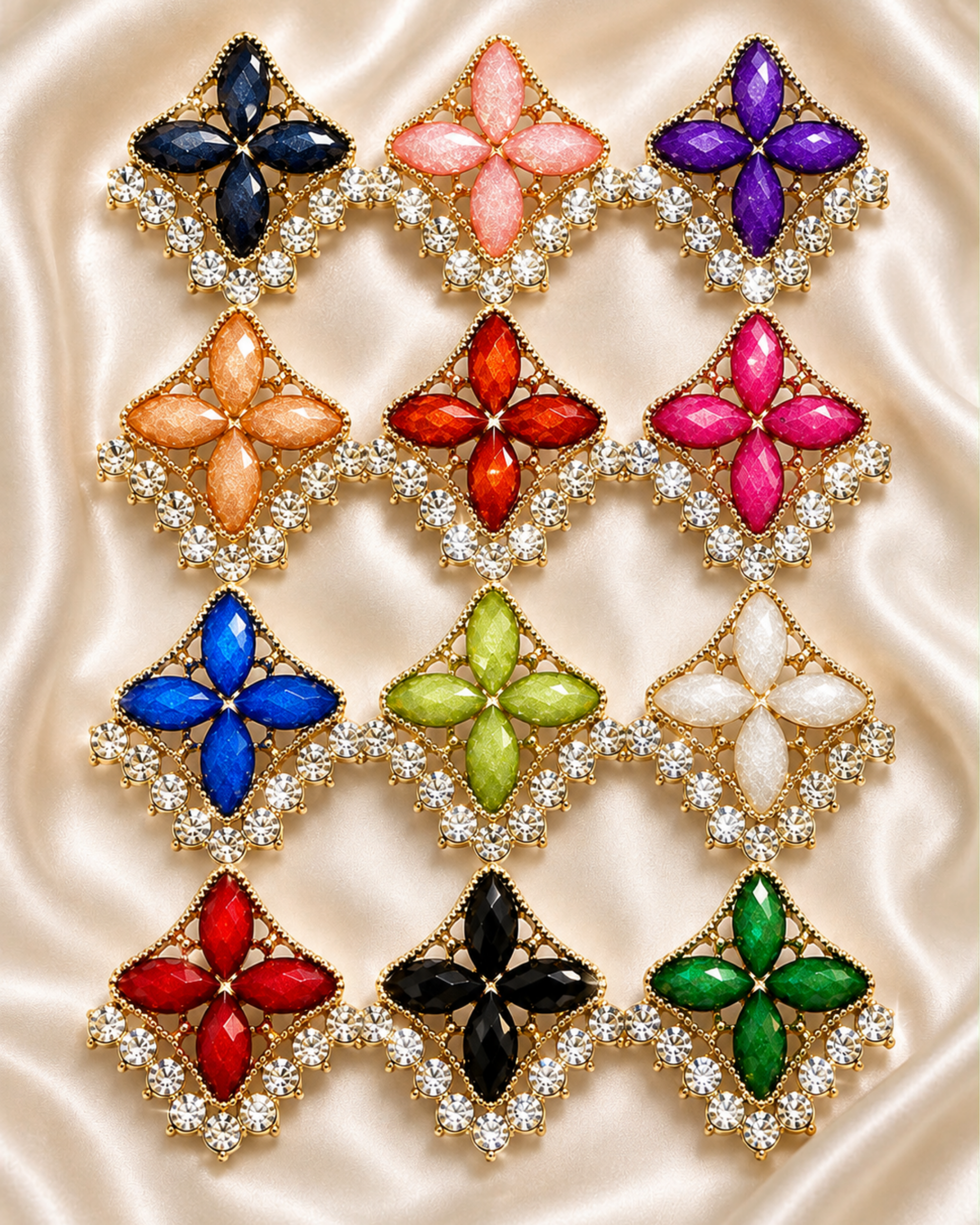 149 Premium Crystal Floral Rhinestone Motif - Image 1