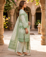 14 August Special Green Printed 3-Piece Suit - Image 2