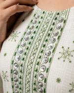 14 August Green Printed 3-Piece Suit with Diamond Dupatta - Image 3