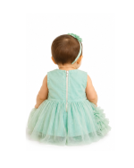 Baby Girl Fancy Mint Green Party Dress with Sequin Vest - Image 2