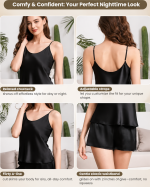 Luxury Silk CamiSole & CamiShorts Set – Korean Style Women's Satin Nightwear - Image 6