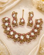 Luxury Faux Pearl Bridal Jewellery Set – 4 Color Variants - Image 3