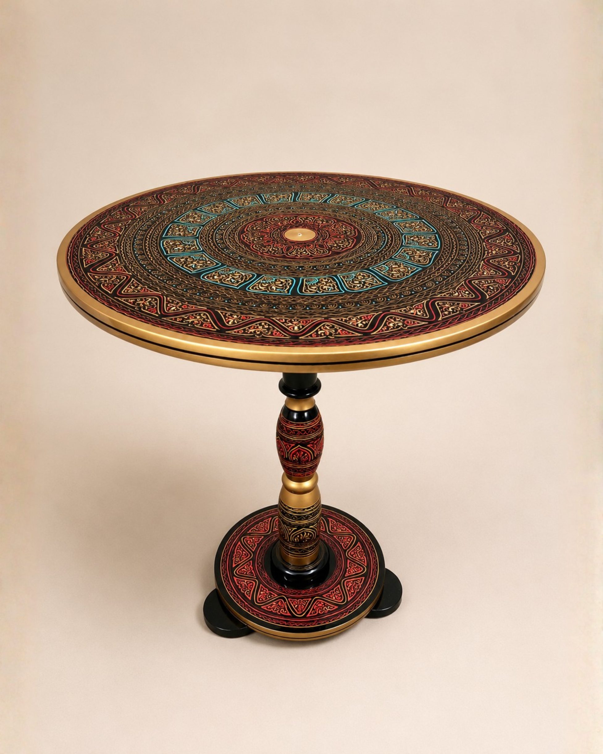 299 Blanqa Black Naqshi Round Coffee Table | Auris Atelier - Image 1