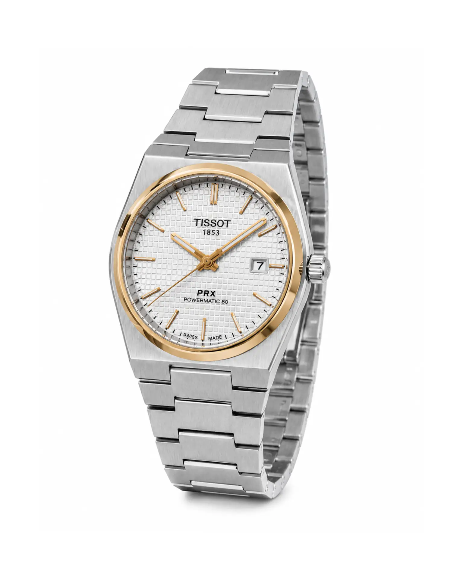 307 Tissot PRX Powermatic 80 Style Men’s Stainless Steel Watch – Silver Checkerboard Dial - Image 1