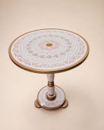 Ivora White Naqshi Round Coffee Table | Auris Atelier - Image 2